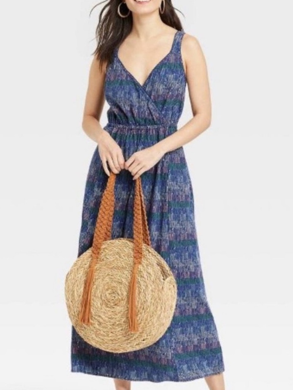 NWT Universal Thread blue multicolor patterned/mosaic print maxi dress size 3X.